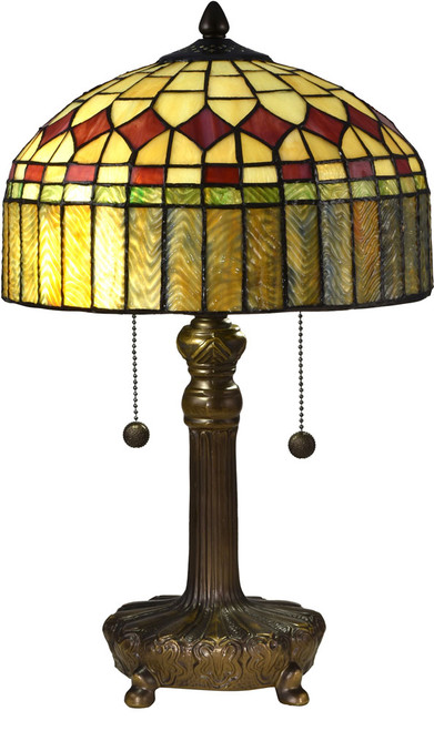 Dale Tiffany TT16083 Mayor Island Tiffany Antique Bronze Side Table Lamp 