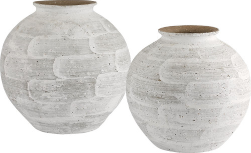 Currey & Company 1200-1158 Tussock White Vase (set of 2) 