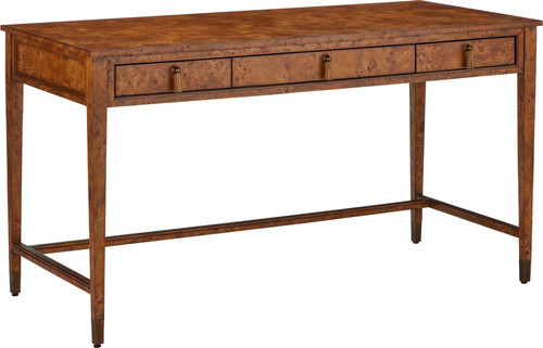 Currey & Company 3000-0343 Evie Mappa Burl / Brass Burl Writing Desk 