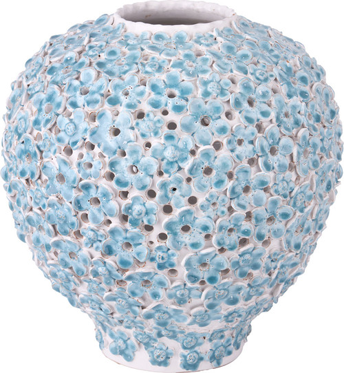 Currey & Company 1200-1113 Daisy Blue Light Blue / White Large Vase 