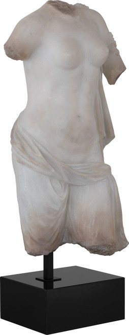 Currey & Company 1200-1086 Cyprus Antique Off-White / Black Torso on Metal Stand 