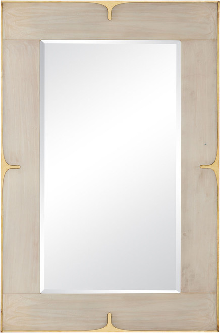 Currey & Company 1000-0178 Orin Contemporary Marbled Ivory / Brushed Brass Wall Mounted Mirror 