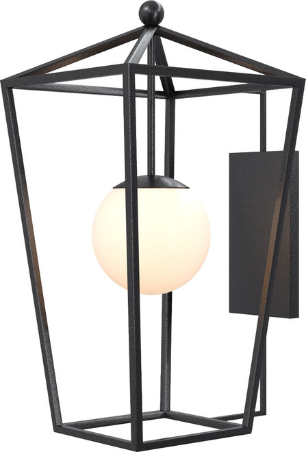 Currey & Company 5500-0061 Denison Contemporary Midnight / Frosted White Outdoor Wall Light Fixture 