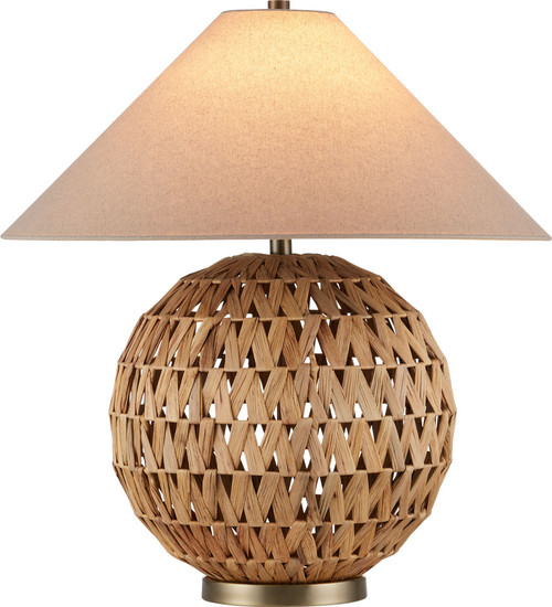 Currey & Company 6000-1085 Casimer Modern Natural / Brass Table Lamp Lighting 