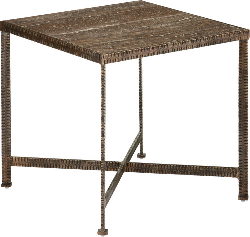 Currey & Company 4000-0275 Ampleur Rustic Bronze / Natural Side Table 