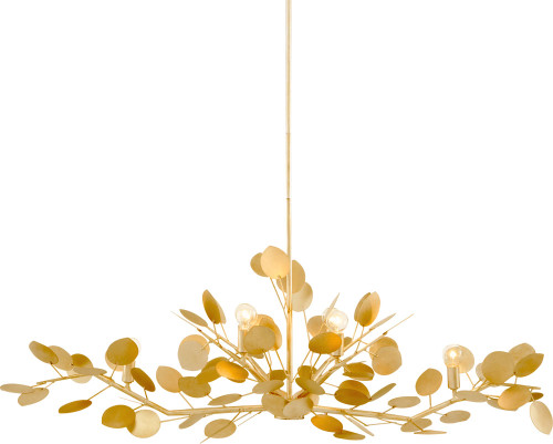 Currey & Company 9000-1433 Lunaria Contemporary Contemporary Gold Leaf Ceiling Light Pendant 