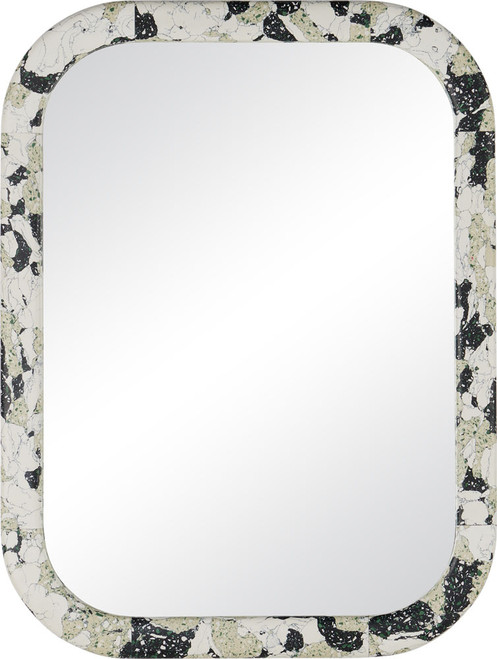 Currey & Company 1000-0185 Wolcott Contemporary White / Black / Green Wall Mirror 