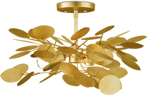 Currey & Company 9000-1449 Lunaria Contemporary Contemporary Gold Leaf Overhead Lighting 