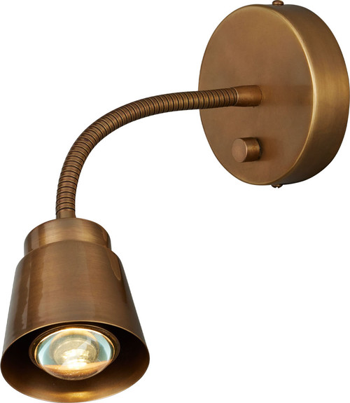 Currey & Company 5000-0313 Wilbaux Contemporary Antique Brass LED Swing Arm Wall Lamp 