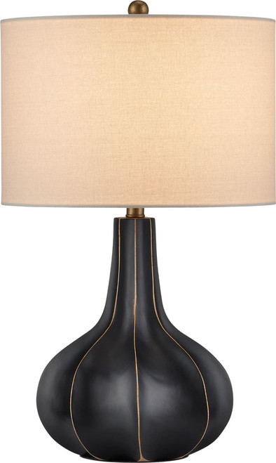 Currey & Company 6000-1091 Bonbori Modern Black Table Top Lamp 