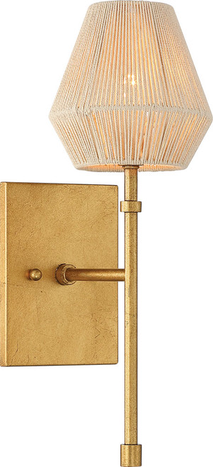 Currey & Company 5000-0316 Francie Contemporary Antique Gold Leaf / Natural Wall Lighting Fixture 