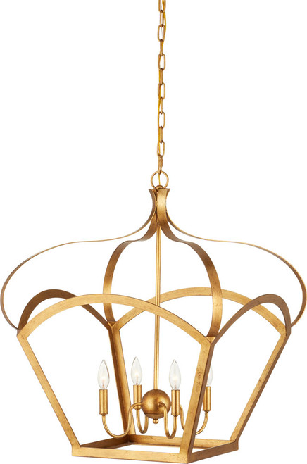 Currey & Company 9000-1487 Coronet Antique Gold Leaf Foyer Lighting Fixture 