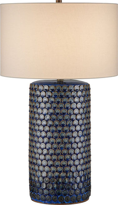 Currey & Company 6000-1079 Lunares Modern Dark Blue Reactive Table Lamp Lighting 