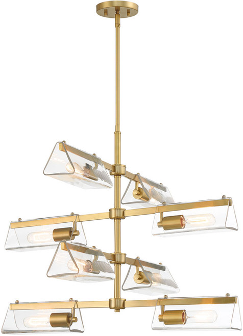 Designers Fountain D279M-8CH-BG Latitude Contemporary Brushed Gold Hanging Chandelier 