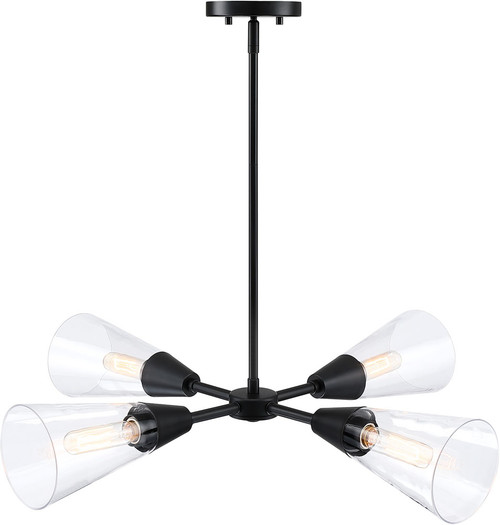 Designers Fountain D290M-4CH-MB Norro Matte Black Kitchen Island Lighting 