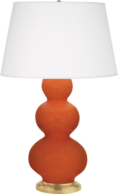 Robert Abbey 312X Triple Gourd Contemporary Pumpkin Glazed Ceramic Table Lamp 