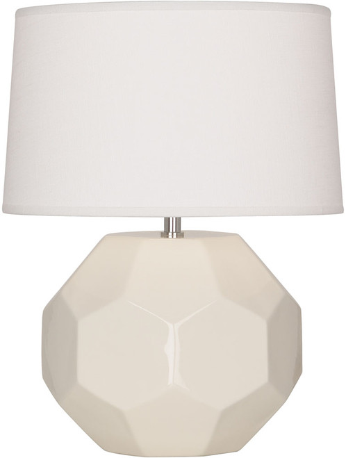 Robert Abbey BN02 Franklin Modern Bone Glazed Ceramic Table Lamp 
