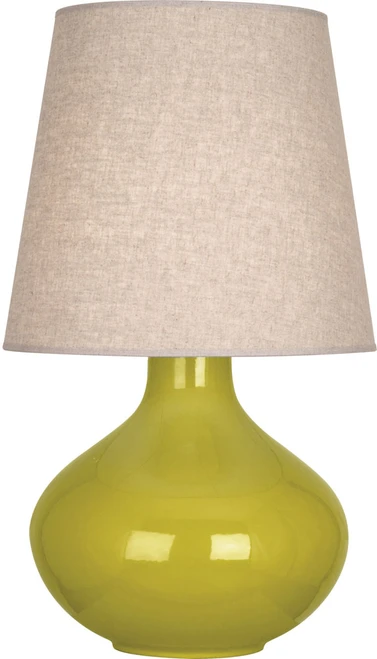 Robert Abbey CI991 June Contemporary Citron Glazed Ceramic Table Lamp 