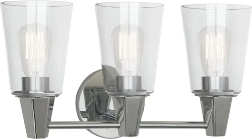 Robert Abbey C256C Wheatley Modern Polished Chrome 3-Light Bathroom Lighting Sconce 