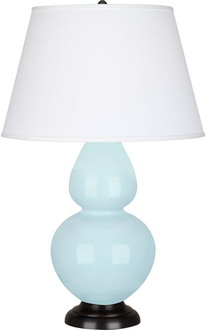 Robert Abbey DOUBLE-BABY-BLUE-PEARL-TABLE-LAMP Double Gourd Contemporary Baby Blue Glazed Ceramic Table Light 