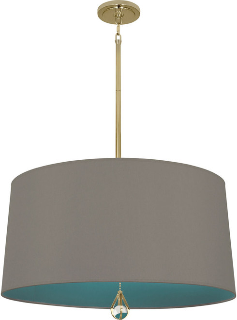 Robert Abbey BN331 Custis Contemporary Modern Brass Drum Pendant Lamp 