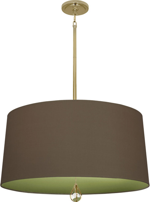 Robert Abbey BN333 Custis Modern Modern Brass Drum Pendant Light Fixture 