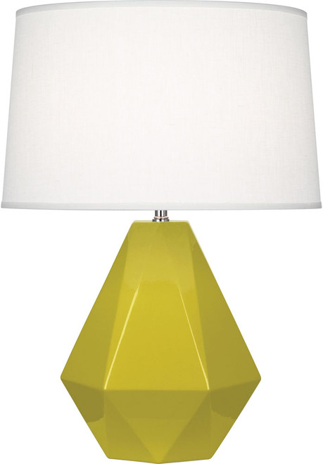 Robert Abbey CI930 Delta Contemporary Citron Glazed Ceramic Table Lamp Lighting 