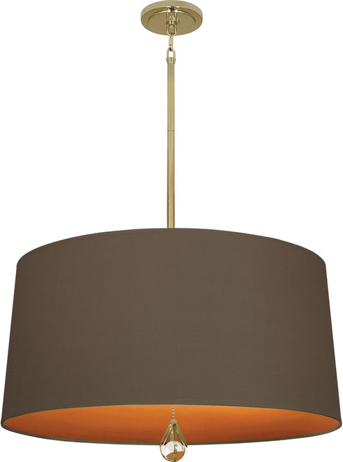 Robert Abbey BN336 Custis Contemporary Modern Brass Drum Ceiling Light Pendant 