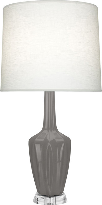 Robert Abbey EMMA-SMOKEY-TAUPE-TABLE-LAMP Emma Modern Smokey Taupe Glazed Ceramic Table Light 