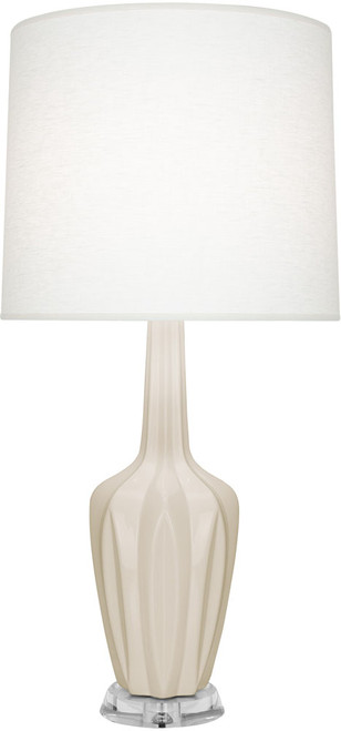 Robert Abbey EMMA-BONE-ACCENT-LAMP Emma Modern Bone Glazed Ceramic Side Table Lamp 