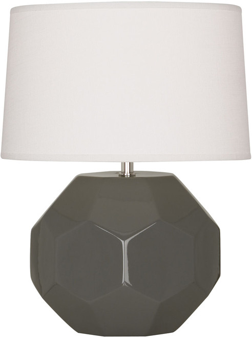 Robert Abbey CR02 Franklin Modern Ash Glazed Ceramic Side Table Lamp 