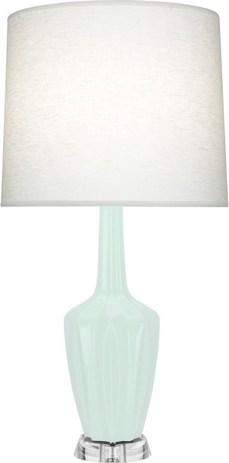 Robert Abbey EMMA-MINT-TABLE-LAMP Emma Contemporary Mint Glazed Ceramic Side Table Lamp 