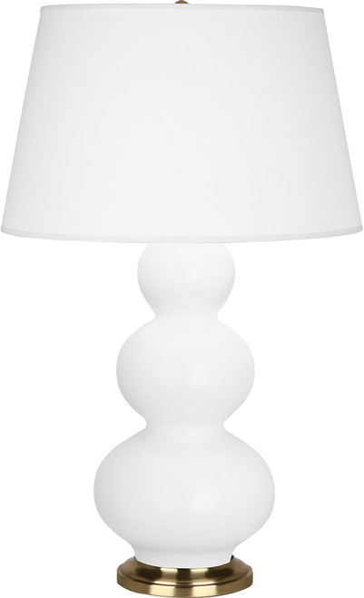 Robert Abbey MATTE-DAISY-TRIPLE-PEARL-TABLE-LAMP Triple Gourd Modern Matte Daisy Glazed Ceramic Table Top Lamp 