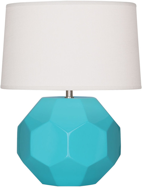 Robert Abbey EB02 Franklin Modern Egg Blue Glazed Ceramic Table Top Lamp 