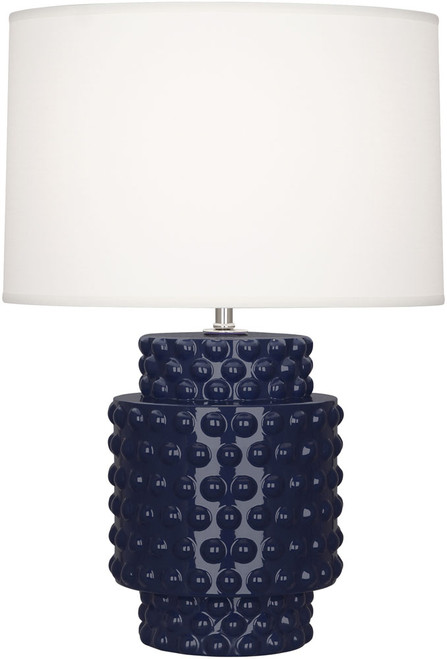 Robert Abbey MB801 Dolly Contemporary Midnight Blue Glazed Textured Ceramic Side Table Lamp 