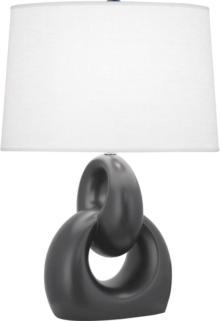 Robert Abbey MCR81 Fusion Contemporary Matte Ash Glazed Ceramic Side Table Lamp 