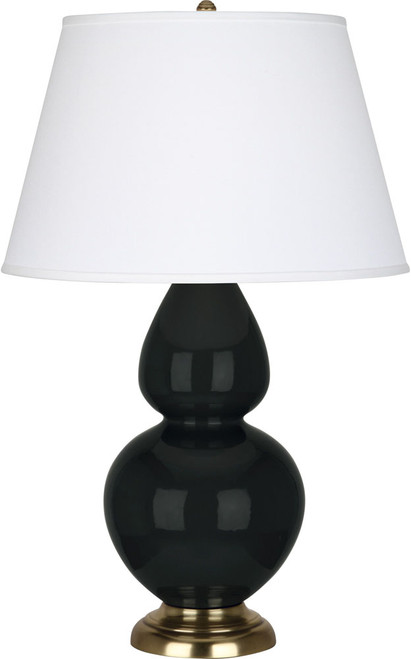Robert Abbey DOUBLE-OBSIDIAN-PEARL-TABLE-LAMP Double Gourd Modern Obsidian Glazed Ceramic Table Lamp 