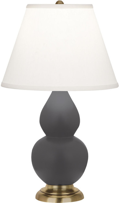 Robert Abbey MATTE-ASH-DOUBLE-PEARL-ACCENT-LAMP Double Gourd Contemporary Matte Ash Glazed Ceramic Table Light 