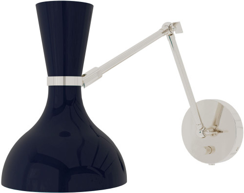 Robert Abbey MB19MB Clare Contemporary Polished Nickel Swing Arm Wall Lamp 