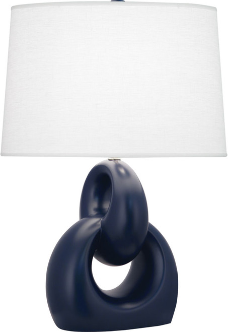 Robert Abbey MMB81 Fusion Modern Matte Midnight Blue Glazed Ceramic Table Lamp Lighting 