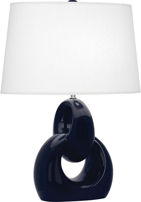 Robert Abbey MB981 Fusion Modern Midnight Blue Glazed Ceramic Table Light 