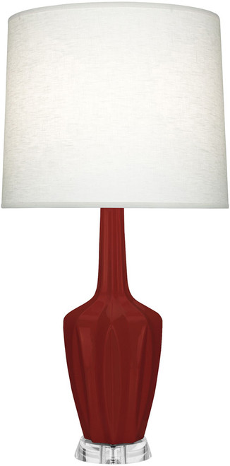 Robert Abbey EMMA-OXBLOOD-ACCENT-LAMP Emma Modern Oxblood Glazed Ceramic Table Top Lamp 