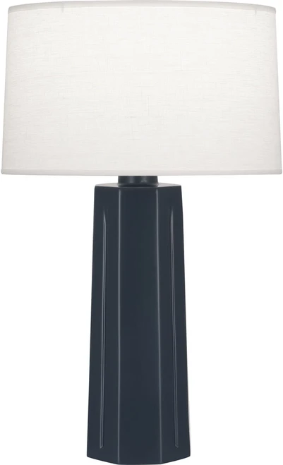 Robert Abbey MMB60 Mason Modern Matte Midnight Blue Glazed Ceramic Table Lamp Lighting 