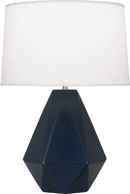 Robert Abbey MMB97 Delta Modern Matte Midnight Blue Glazed Ceramic Table Lighting 