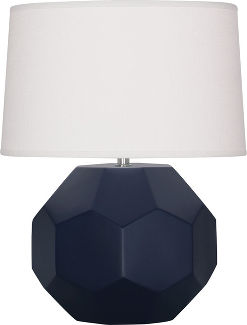 Robert Abbey MMB01 Franklin Contemporary Matte Midnight Blue Glazed Ceramic Table Lamp Lighting 