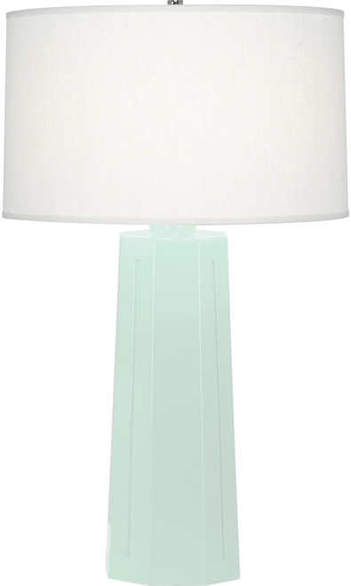 Robert Abbey MN960 Mason Contemporary Mint Glazed Ceramic Table Lamp 