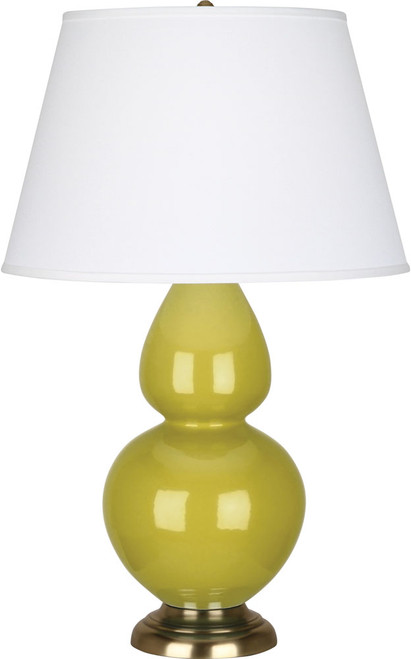 Robert Abbey DOUBLE-CITRON-PEARL-TABLE-LAMP Double Gourd Contemporary Citron Glazed Ceramic Table Lighting 