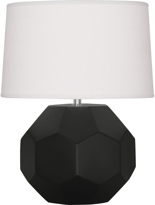 Robert Abbey MOS02 Franklin Contemporary Matte Obsidian Glazed Ceramic Table Lamp 