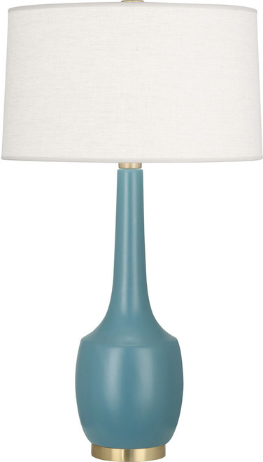 Robert Abbey MOB70 Delilah Modern Matte Steel Blue Glazed Ceramic Table Lighting 