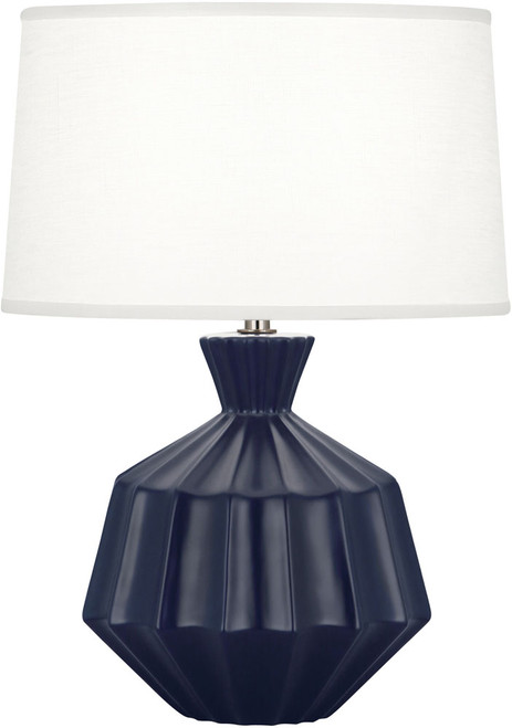 Robert Abbey MMB18 Orion Modern Matte Midnight Blue Glazed Ceramic Table Light 